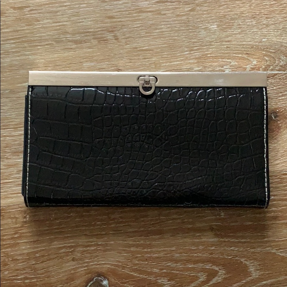 Black snake print wallet